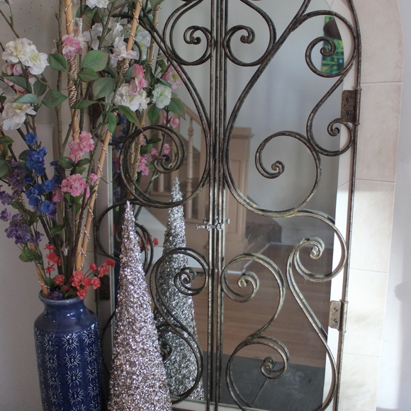 Elegant Black Metal Wall Mirror